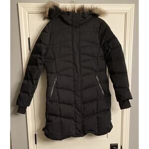 Lole Katie Sz L Black Down Hooded Puffer Coat